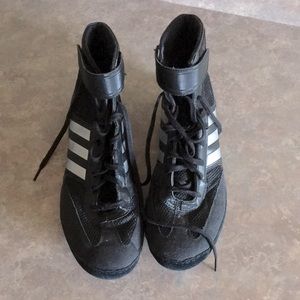 Men's Adidas Combat Speed 5 BA8007 Wrestling Shoes Size 10.5 Black Leather